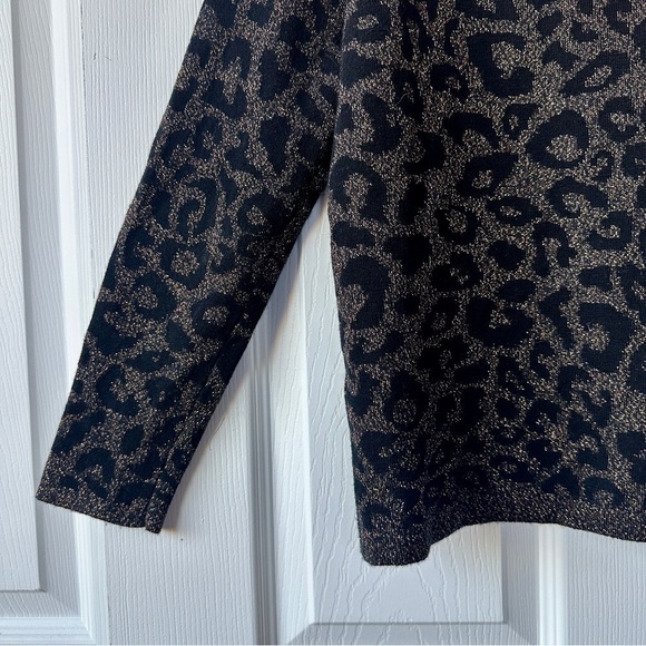 CHICO’S Metallic Leopard Print Wool Blend Sweater. Size 1 - Picture 6 of 8